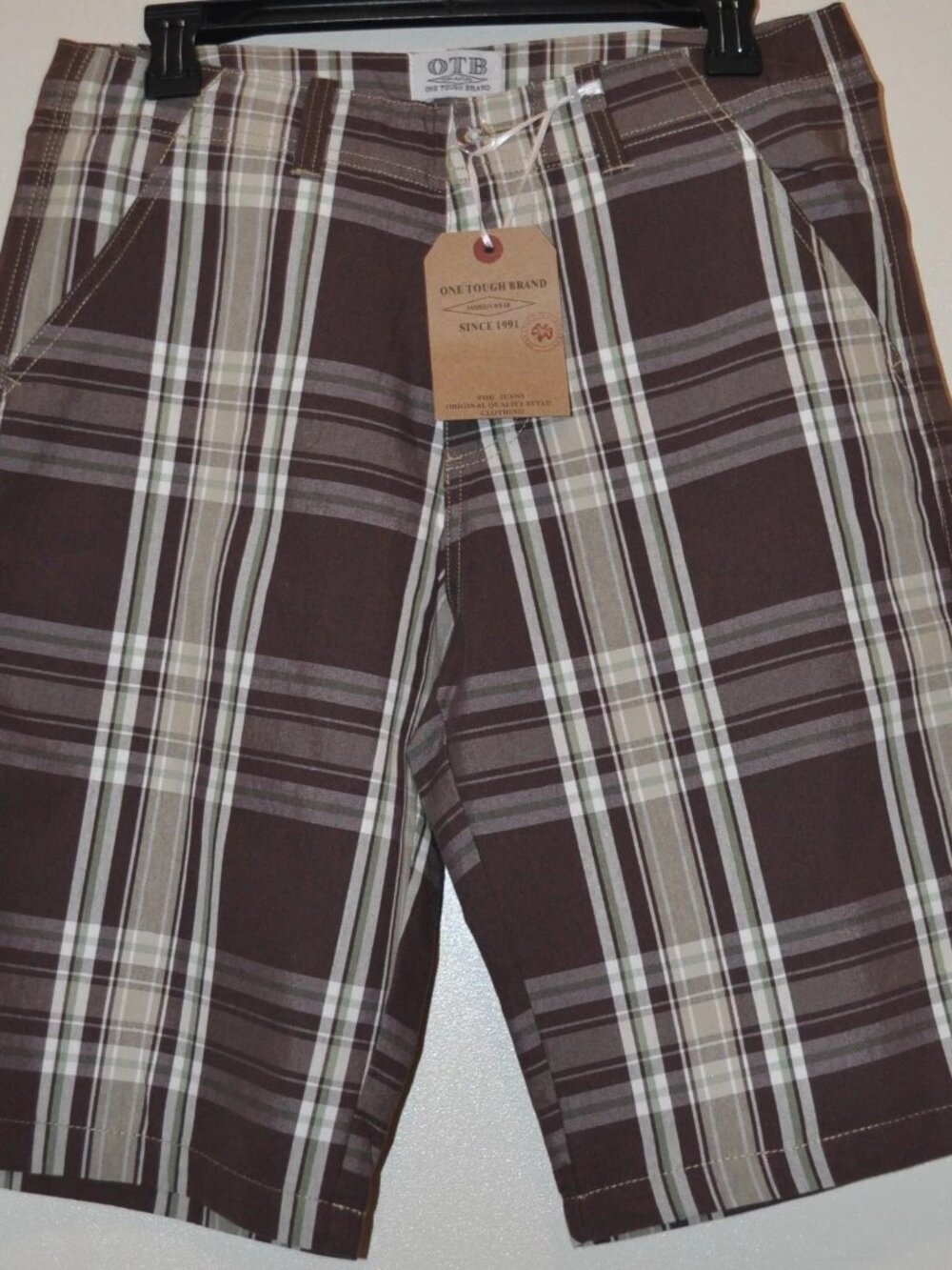 One Tough Brand OTB Men's Brown Plaid Shorts Size 30